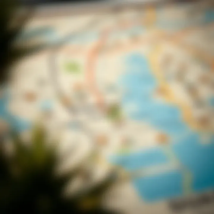 Map highlighting key neighborhoods for affordable rentals in Dubai