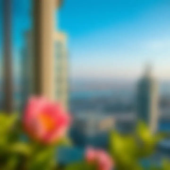 Breathtaking view from the balcony of Al Moosawi Grand Residence overlooking the city