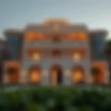 Stunning exterior view of Al Moosawi Grand Residence showcasing its architectural brilliance