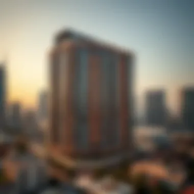 Ali Omran Building in Dubai's Urban Landscape The skyline of Dubai with the Ali Omran Building as a focal point