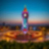 Clock Tower Roundabout at sunset