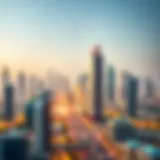 Emirates NBD mortgage overview with a city skyline background