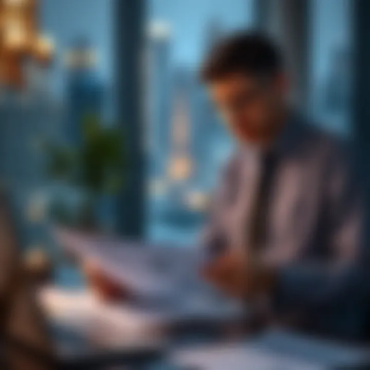 Investor analyzing financial documents related to Dubai real estate