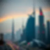 Stunning skyline of Dubai featuring بن غاطي لونا