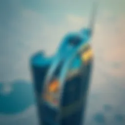 Stunning aerial view of Bugatti Tower showcasing its sleek design