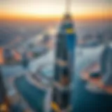 Aerial view of Business Bay showcasing Regal Tower