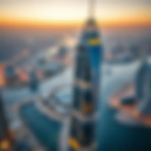 Aerial view of Business Bay showcasing Regal Tower