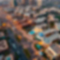 Aerial view of vibrant Al Quoz district