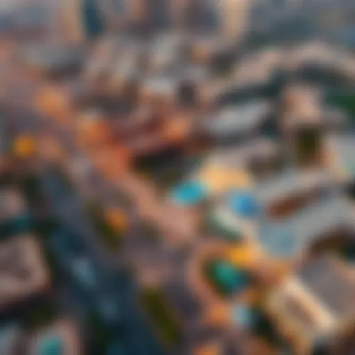 Aerial view of vibrant Al Quoz district