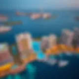 Aerial view of Marina Residence Palm showcasing waterfront luxury