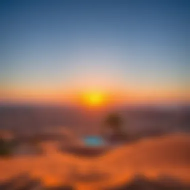 A breathtaking sunset over the Dubai desert landscape