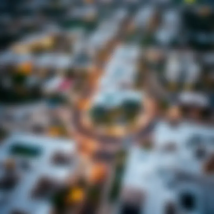 Aerial view of exclusive neighborhoods in Dubai