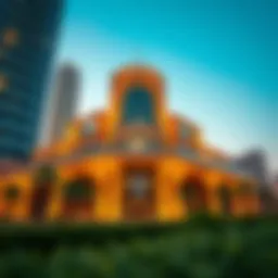 Architectural detail of Ghalia Tower showcasing its unique design
