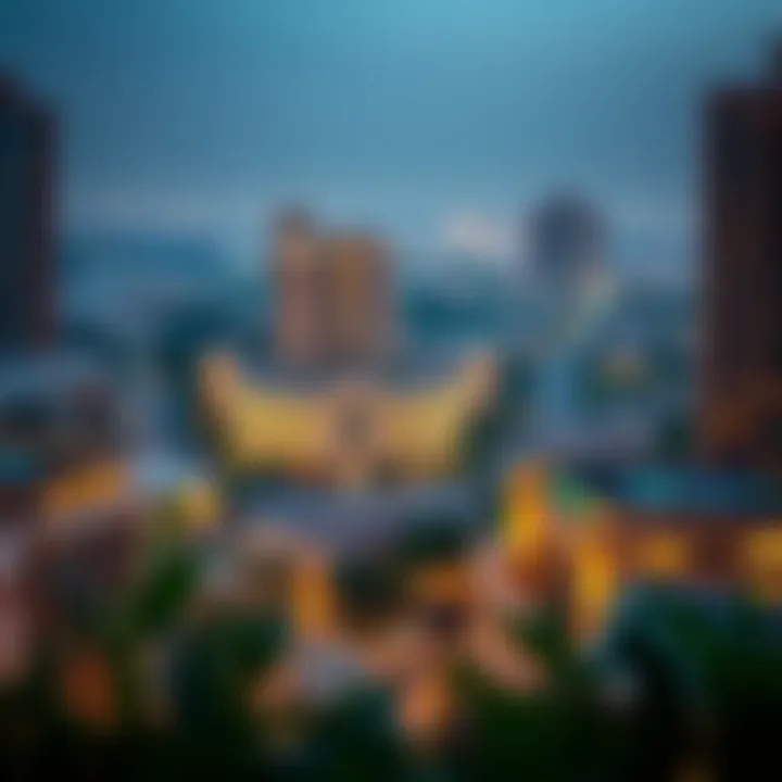 Stunning view of Jumeirah Village Circle surrounding Ghalia Tower