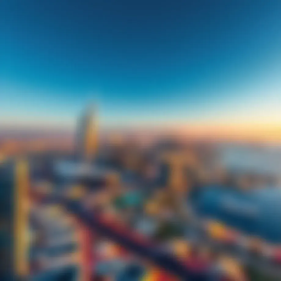 A panoramic view of Dubai showcasing its skyline and real estate developments.