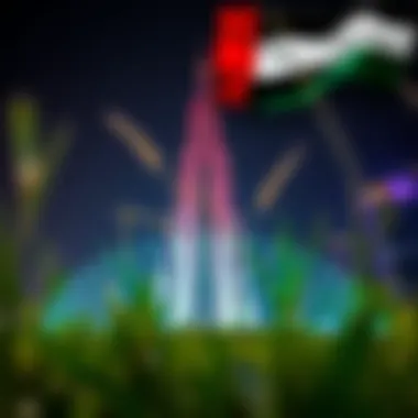 Iconic Landmarks Celebrating National Day Symbolic landmarks in the UAE adorned for National Day