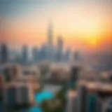 Aerial view of Dubai skyline showcasing luxury properties