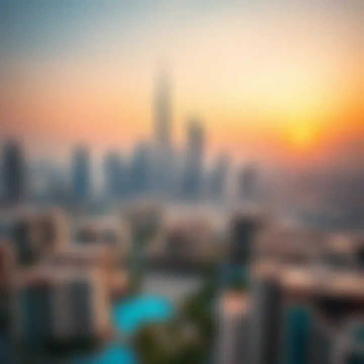 Aerial view of Dubai skyline showcasing luxury properties