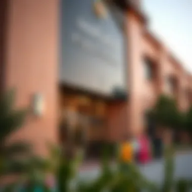 Diversity in Dubai's Public School Exterior A school entrance showcasing cultural diversity