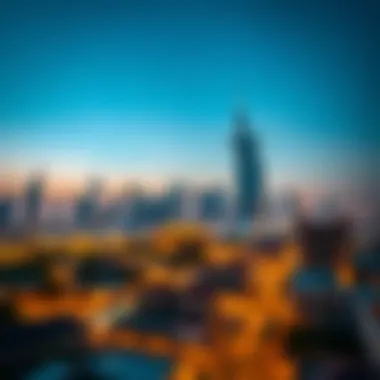 Dubai Skyline Highlighting Al Wasl Building Panoramic skyline view featuring the Al Wasl Building