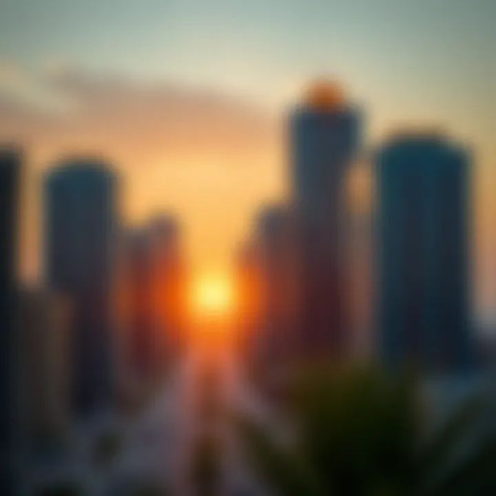 An urban development landscape featuring multiple sunrise buildings